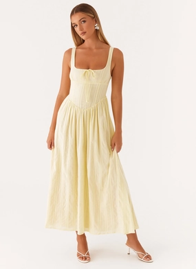 Winter Layering Pascuelle Midi Dress - Yellow