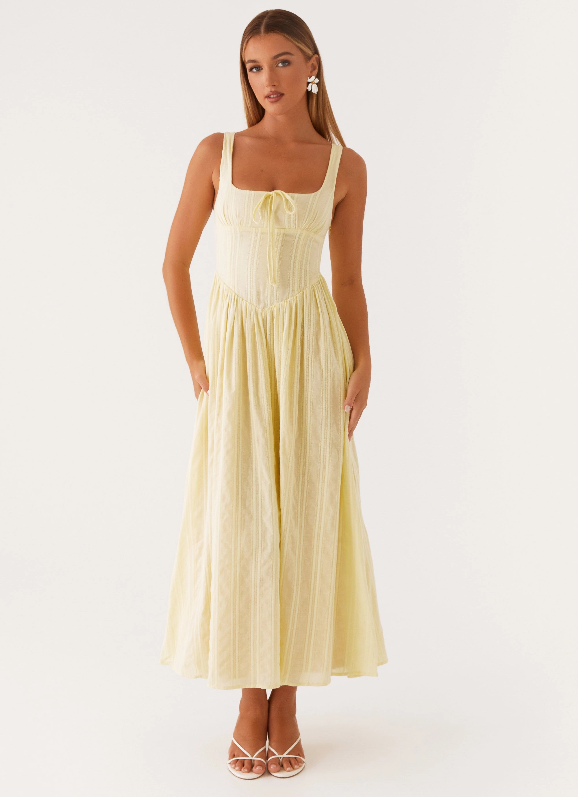 Pascuelle Midi Dress - Yellow Neutral Base