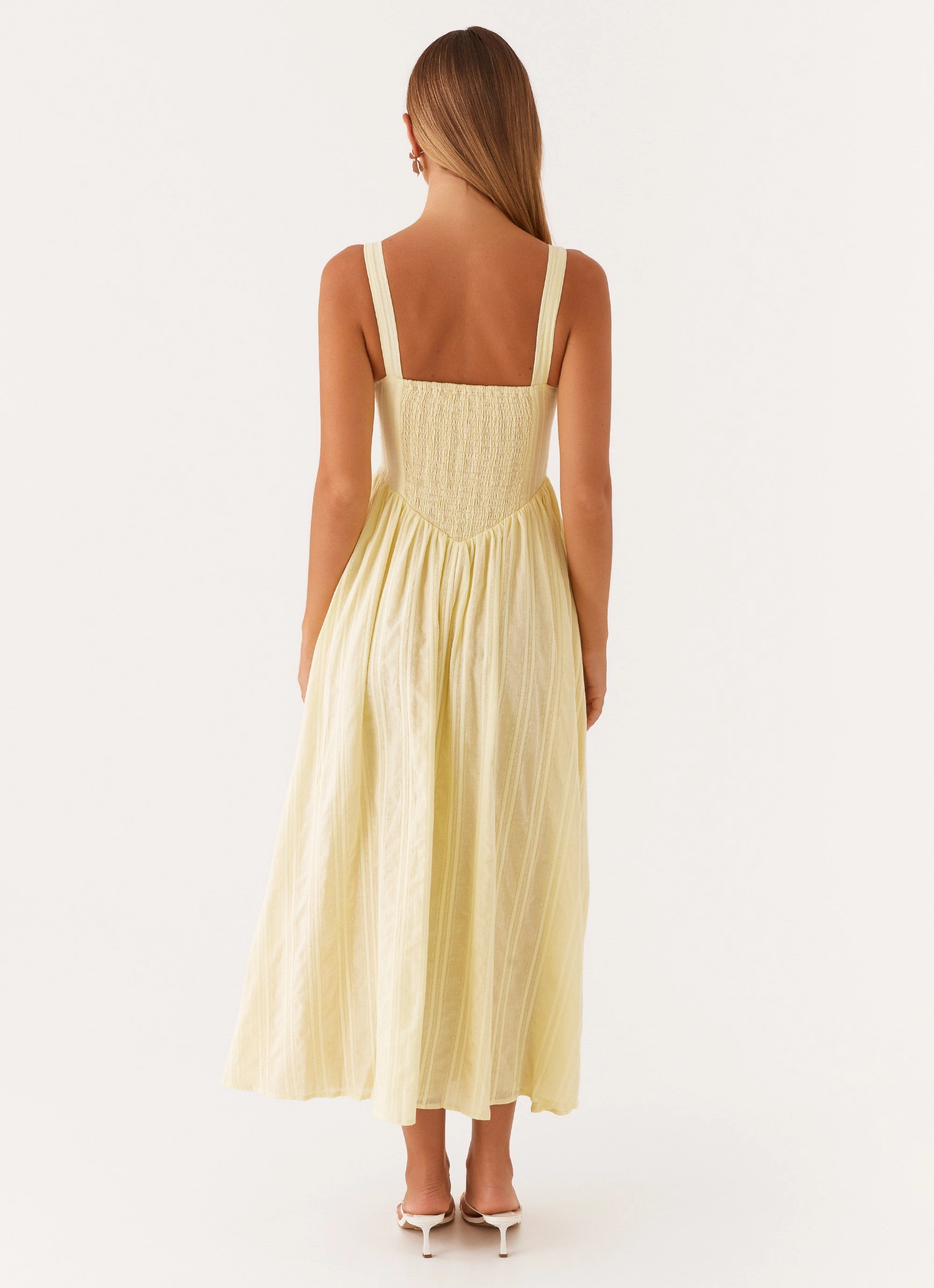 Pascuelle Midi Dress - Yellow Layering-Piece Polished Tailoring