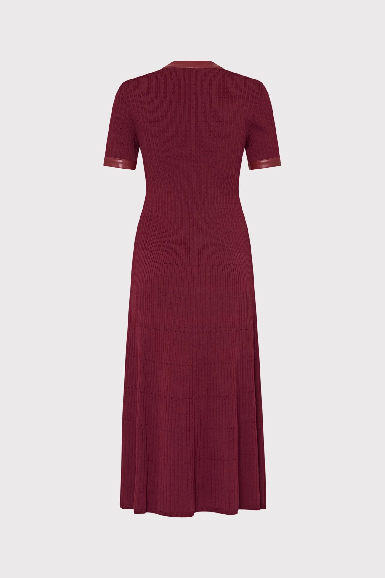 Trendy pick Fluid Cut Leather Detail Knit Midi Dress
