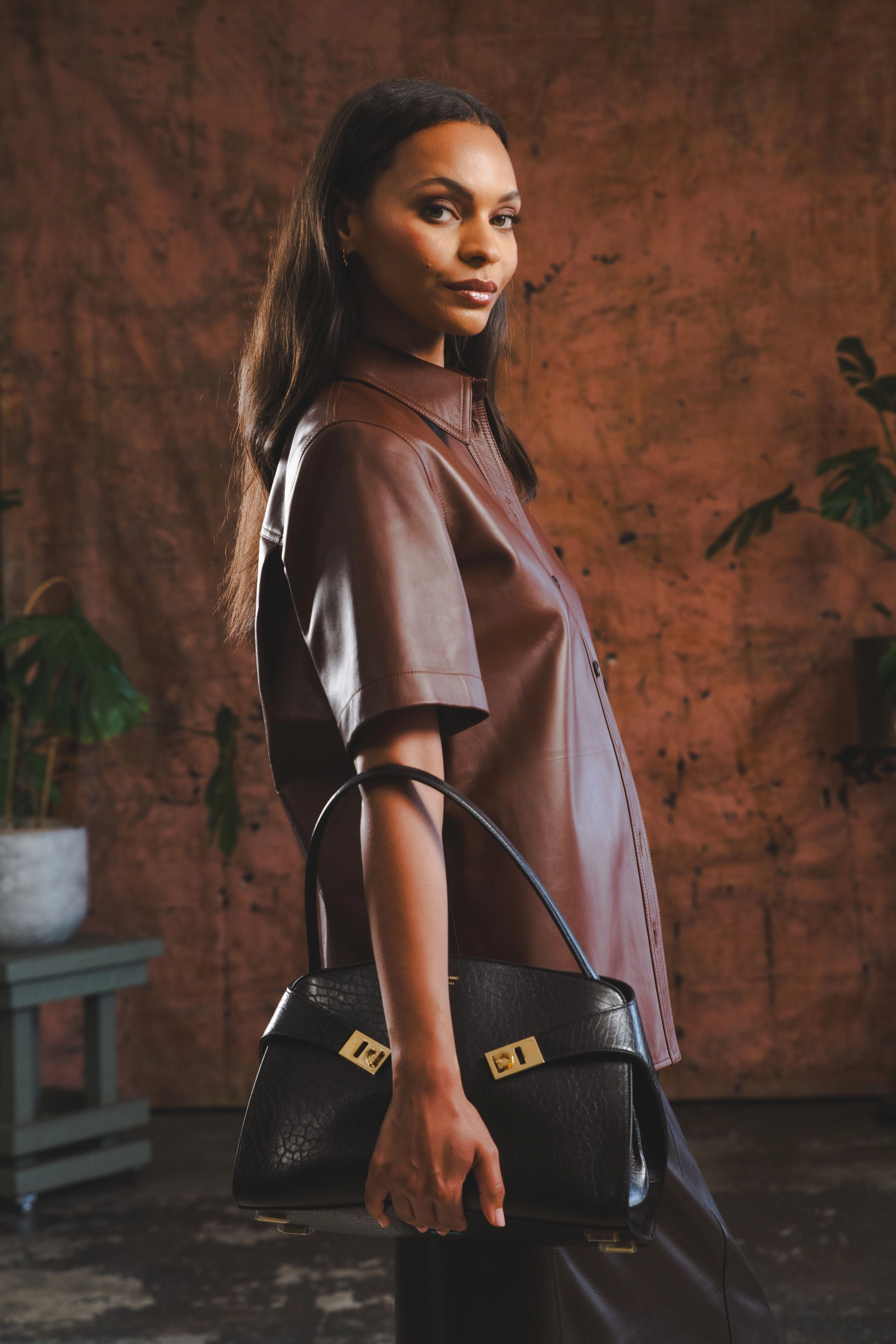 Leather Maxi Skirt Crochet Style