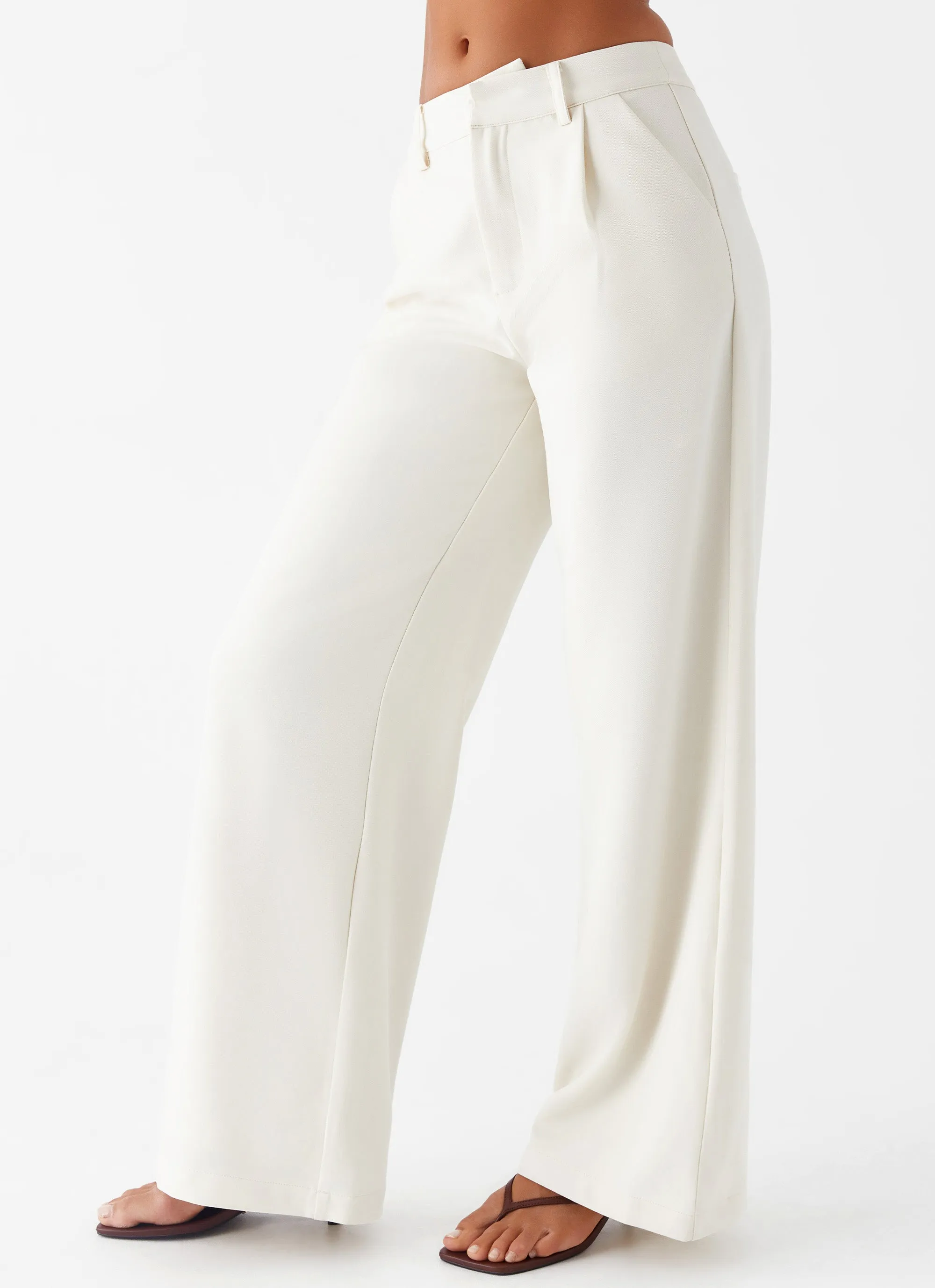 Leila Suiting Pants - Ivory Outdoor Friendly