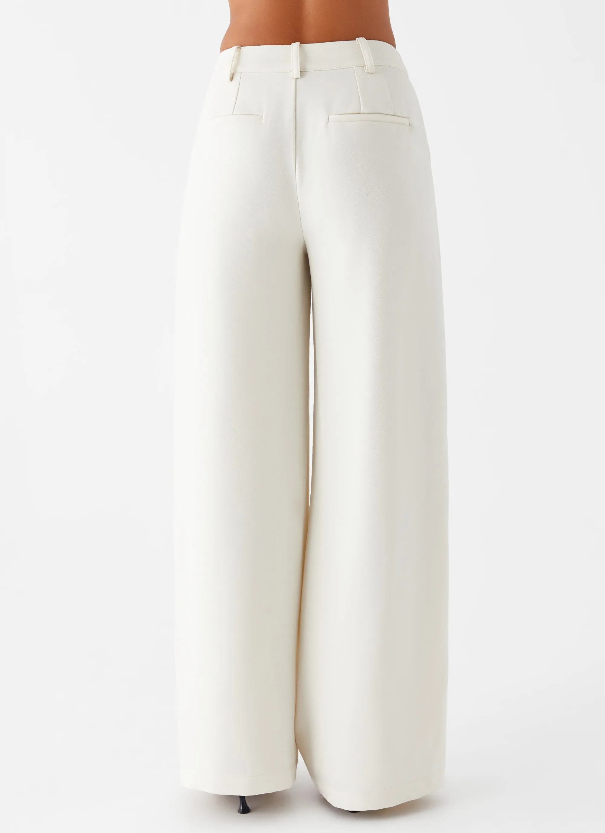 Comfort Wear Fit Leila Suiting Pants - Ivory