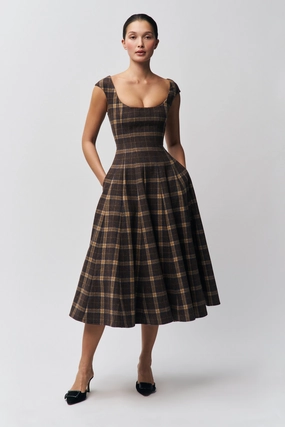 Minimal Detail Leila Tartan Dress