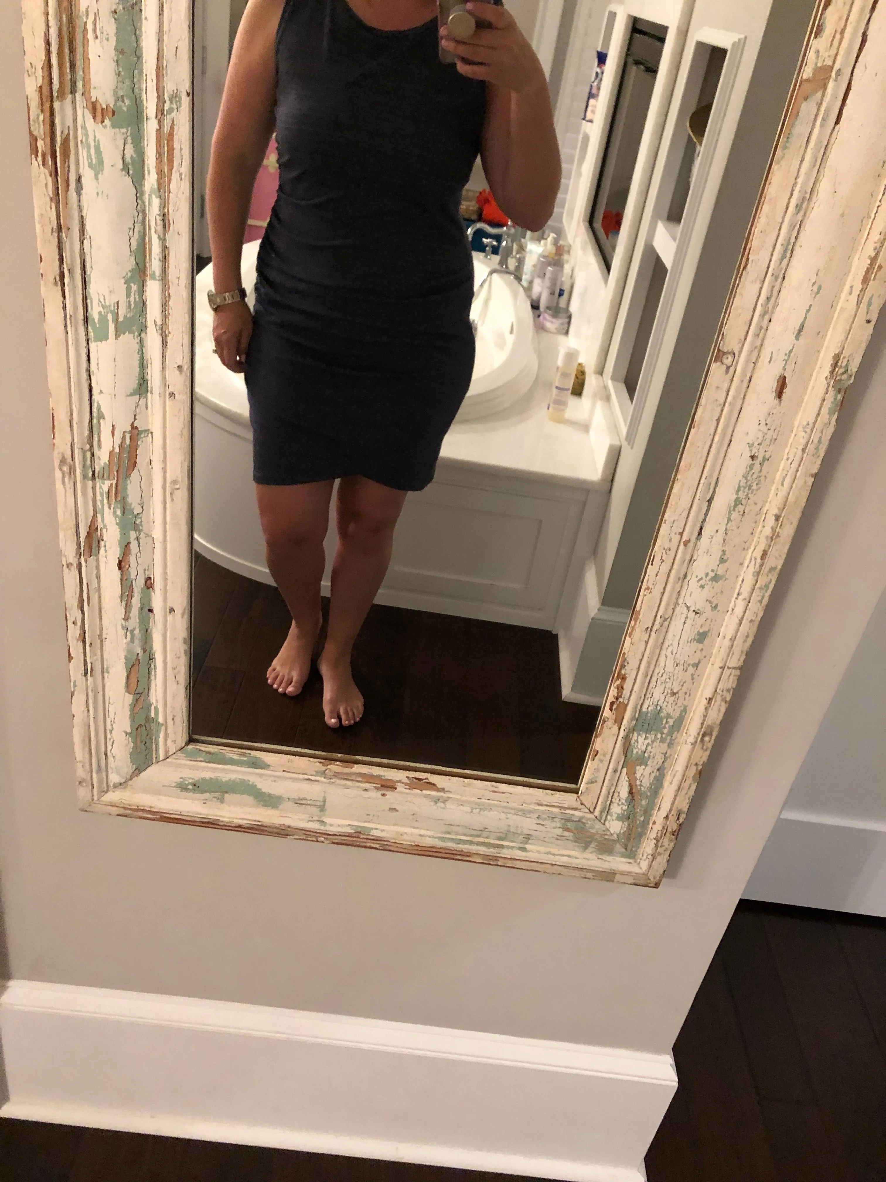 Leith Heathered Tank Dress with Side Ruching- Size XXL (see notes)