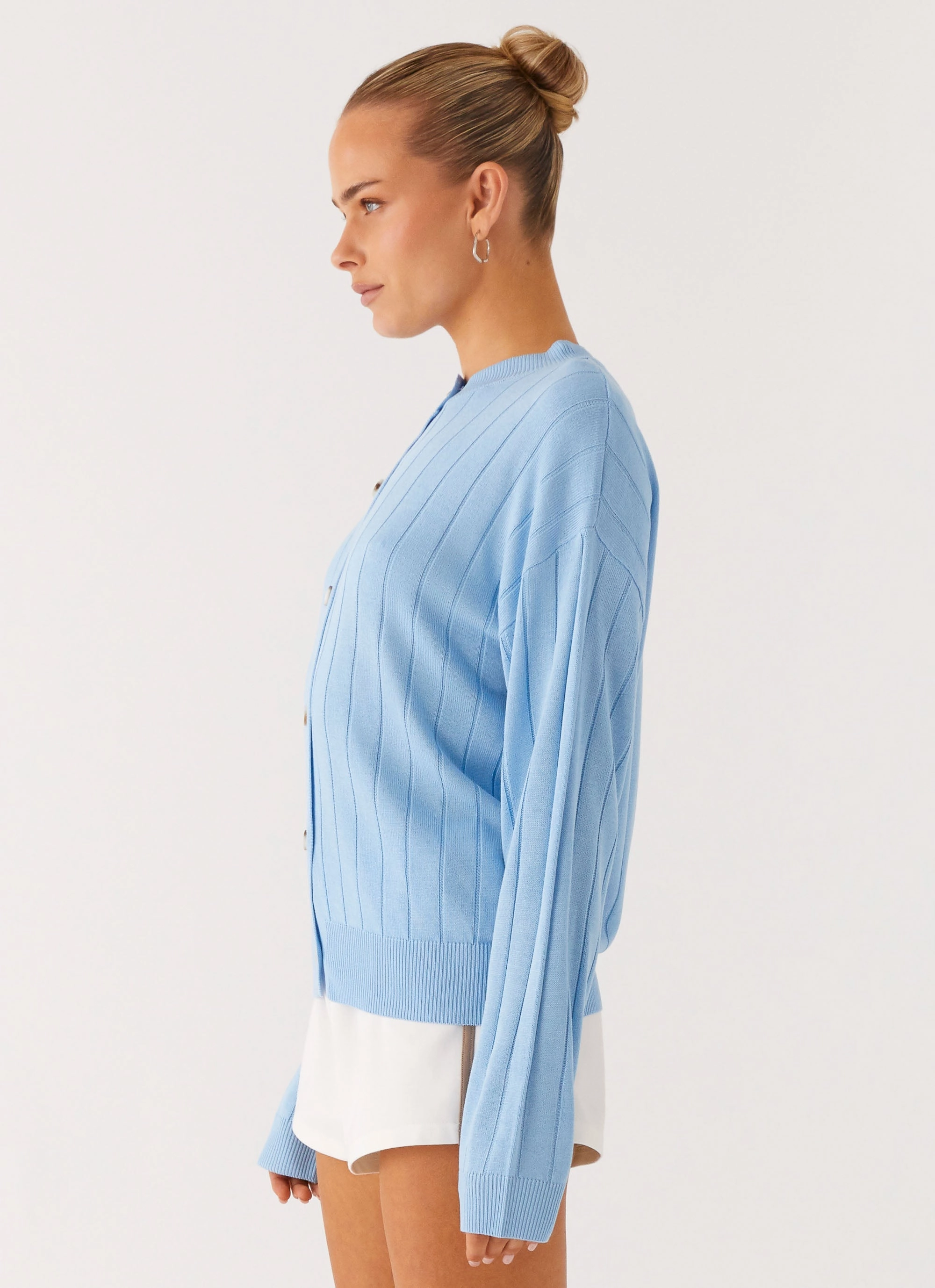 Leo Oversized Cardigan - Sky Blue Weather Ready Anti Pilling