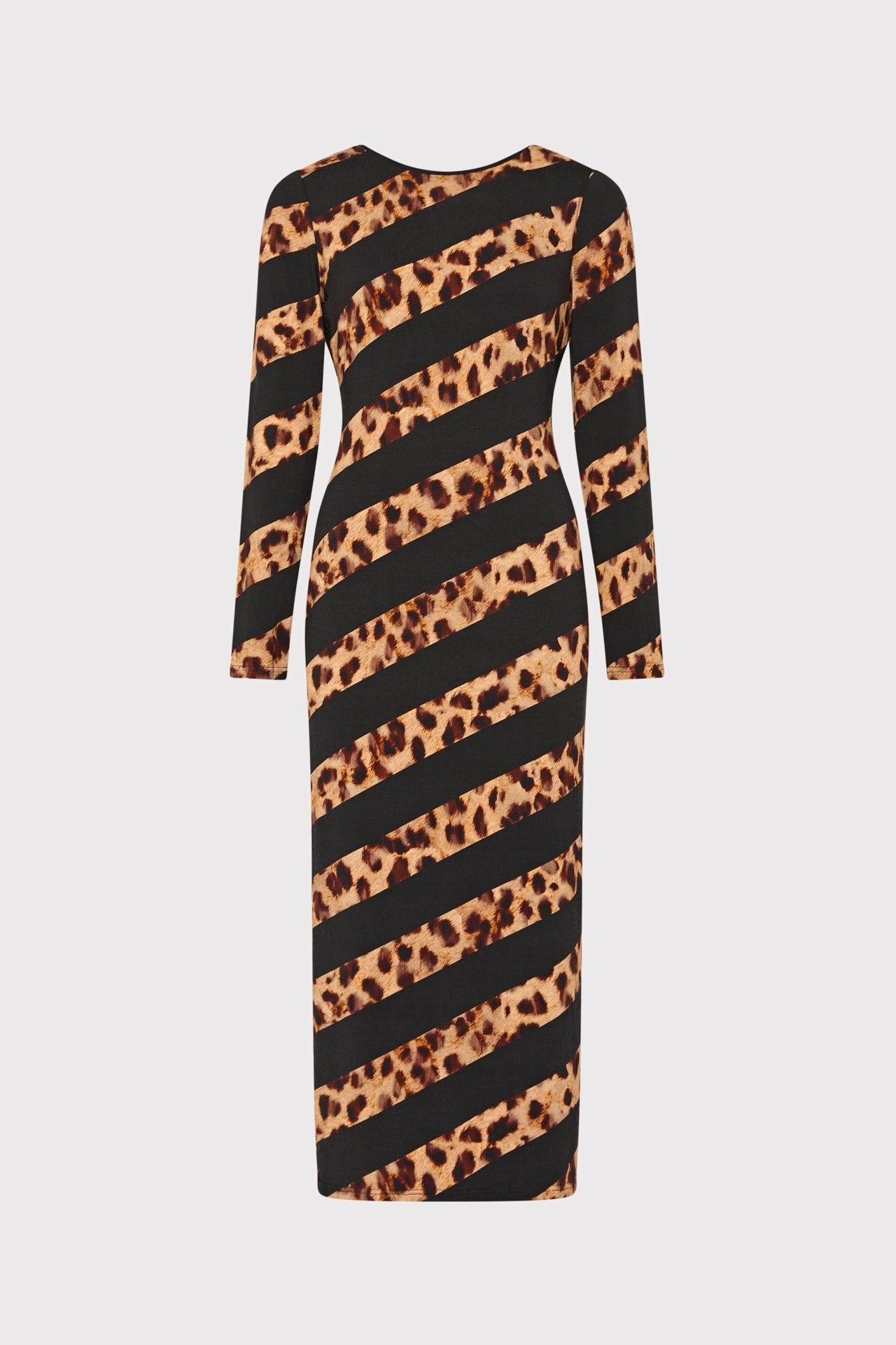 Chic beachwear dress Casual Days Leopard Stripe Jersey Midi Dress
