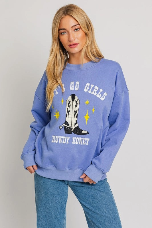 Ready Style AntiPilling Finish Let's Go Girls- Howdy Honey Pullover