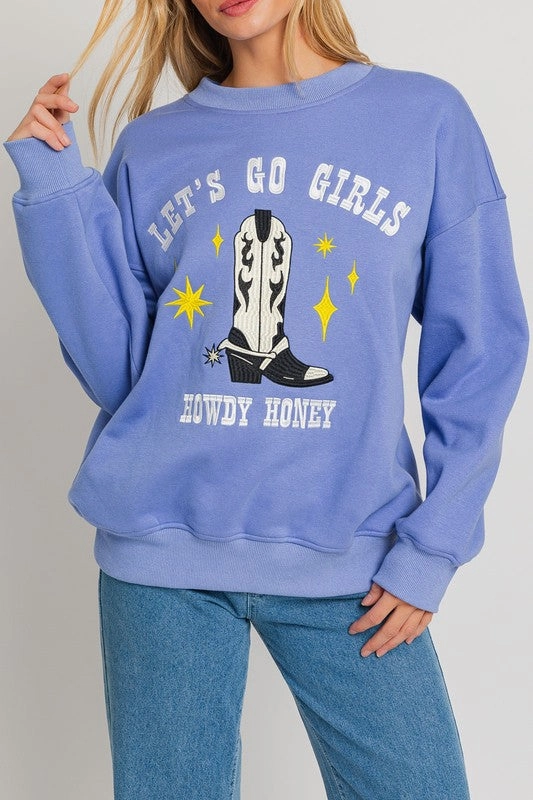 Breathable Yarn Off Duty Let's Go Girls- Howdy Honey Pullover