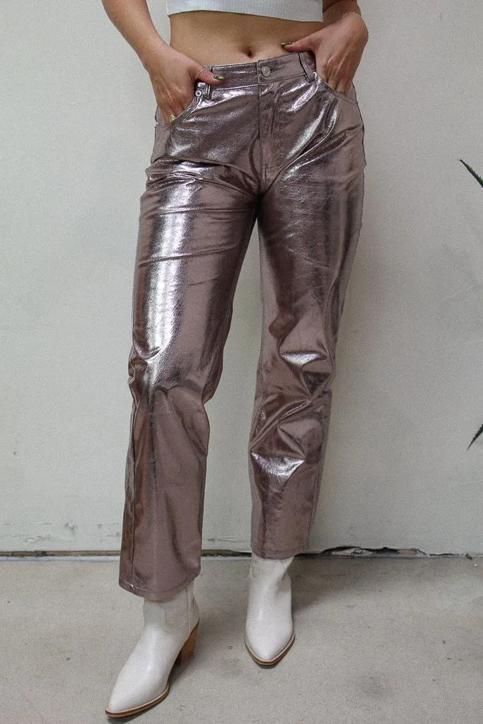 Let's Disco Metallic Pants Breathable Comfort Design