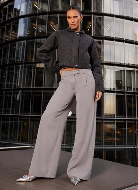 Lexi Jayde Wool Zip Jacket - Dark Grey Wind Resistant Lining