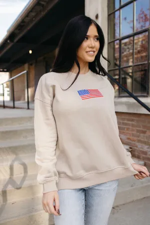 Buttery Soft Feel Petal Sleeve Architecture Liberty Crewneck