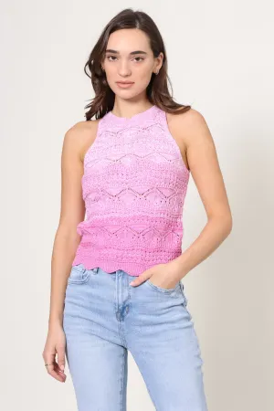 Ombre Open Stitch Tank Stylish Dress UltraSoftLining