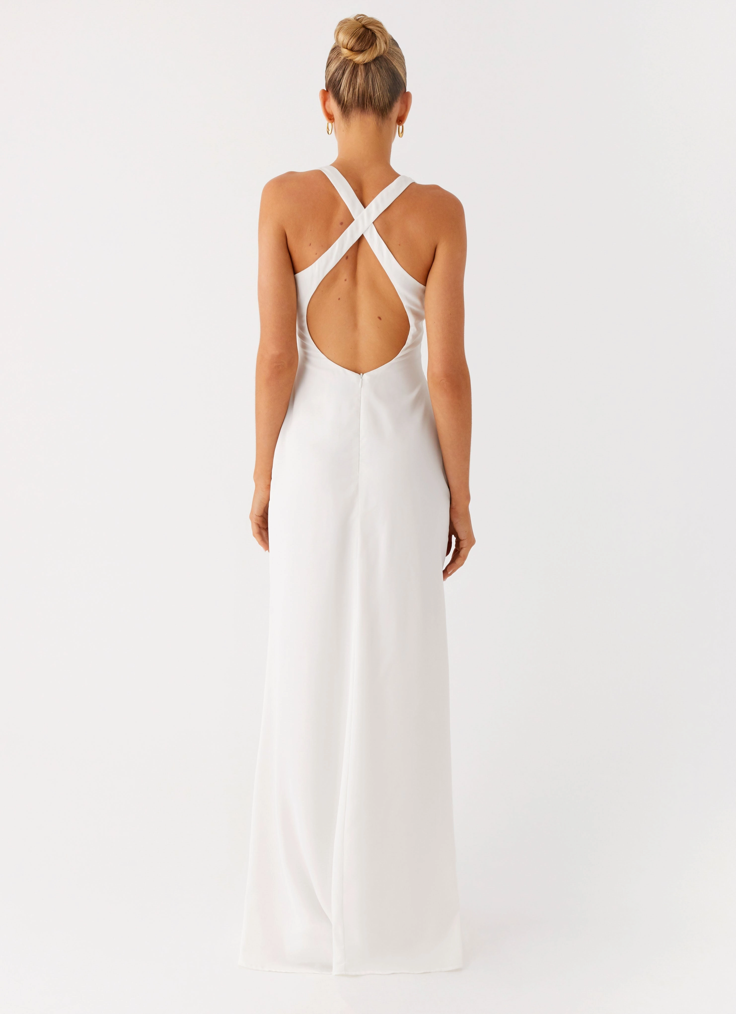 Desi Halterneck Maxi Dress - White boho vibe