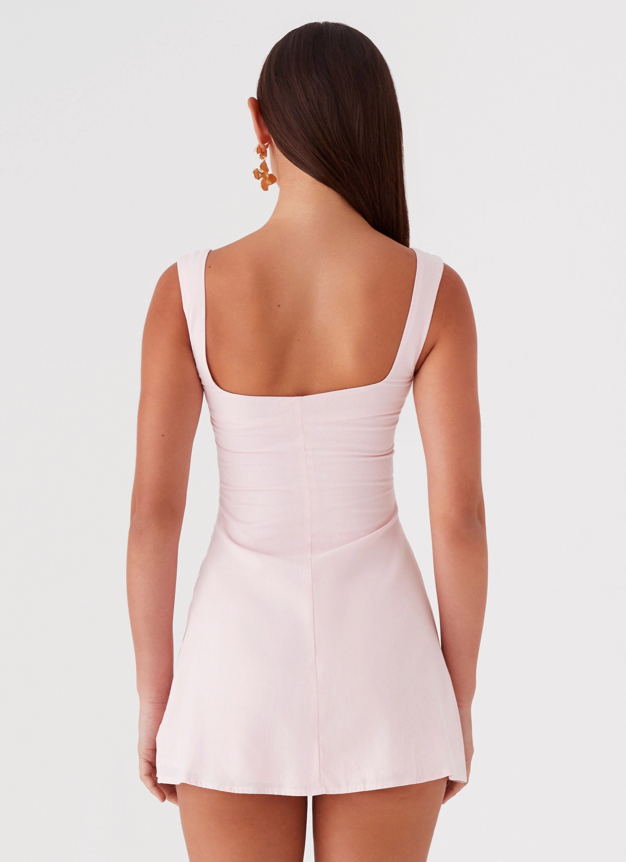 Knitted Fabric Cool Details Cadence Mini Dress - Baby Pink