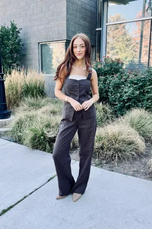 Coffee Couture Linen Pants Lux Collection Anti Cling Finish Casual Active Wear