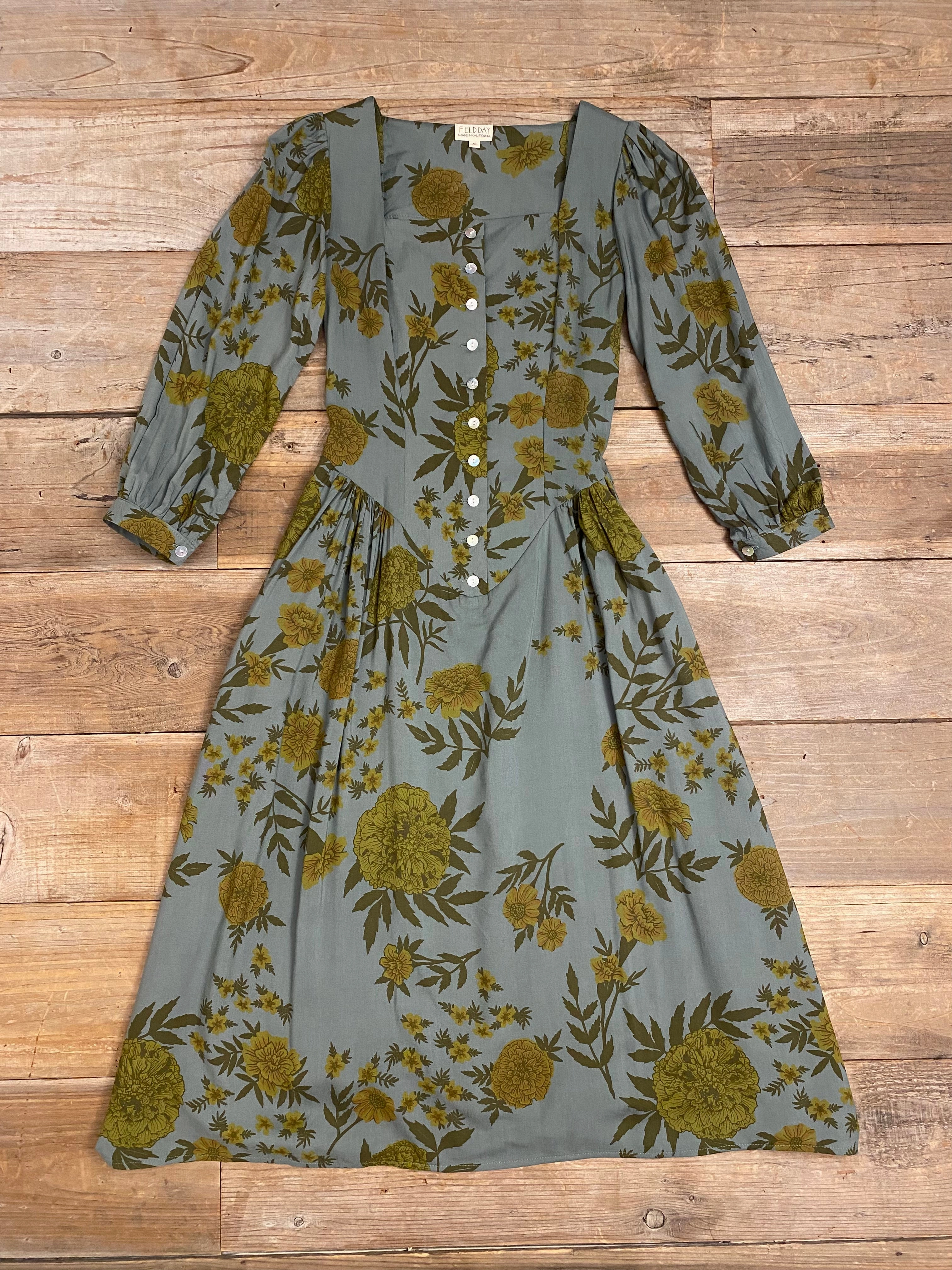 Prairie Dress in Slate Marigold Subtle tone