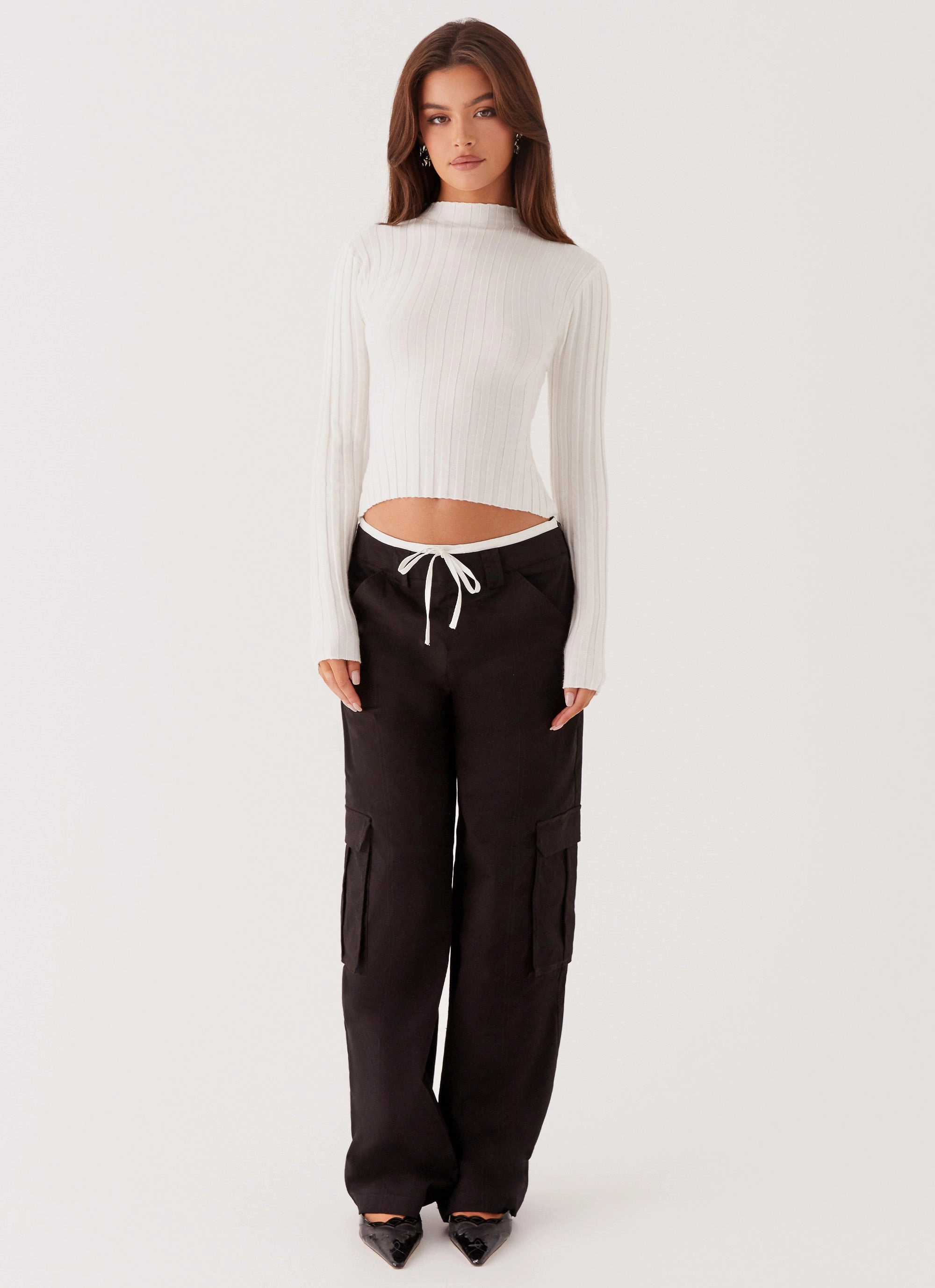 Grace Lily Cargo Pants - Black clean look
