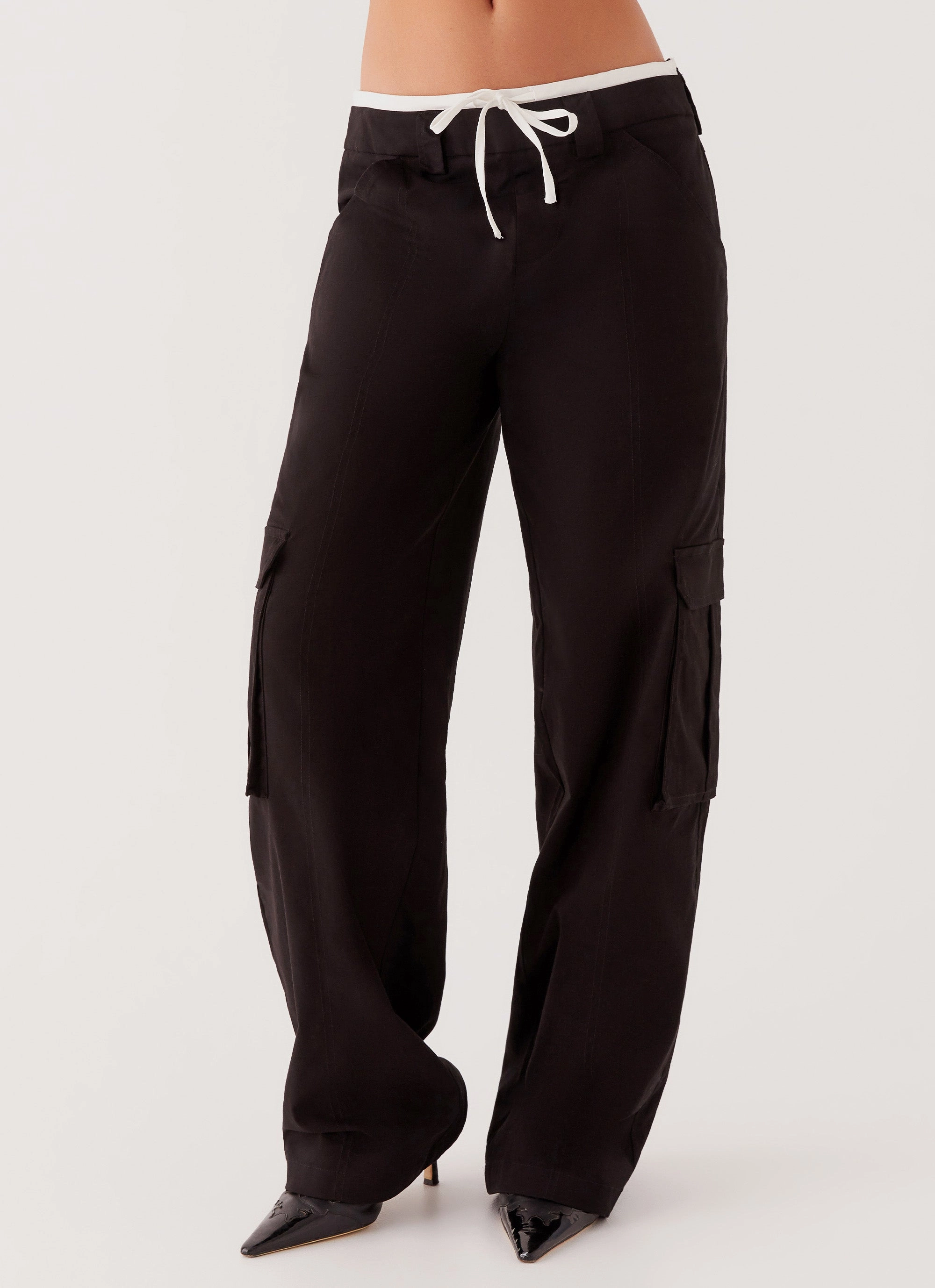 Grace Lily Cargo Pants - Black Comfort Fit All Day Comfort