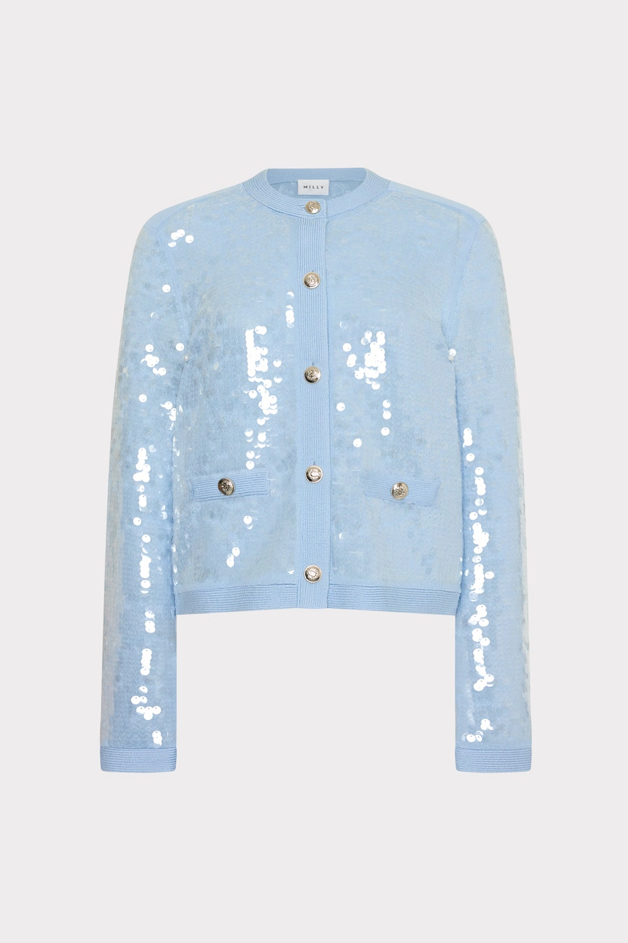 Daily Commute Wear Anti Static Lining Iman Sequin Knit Cardigan