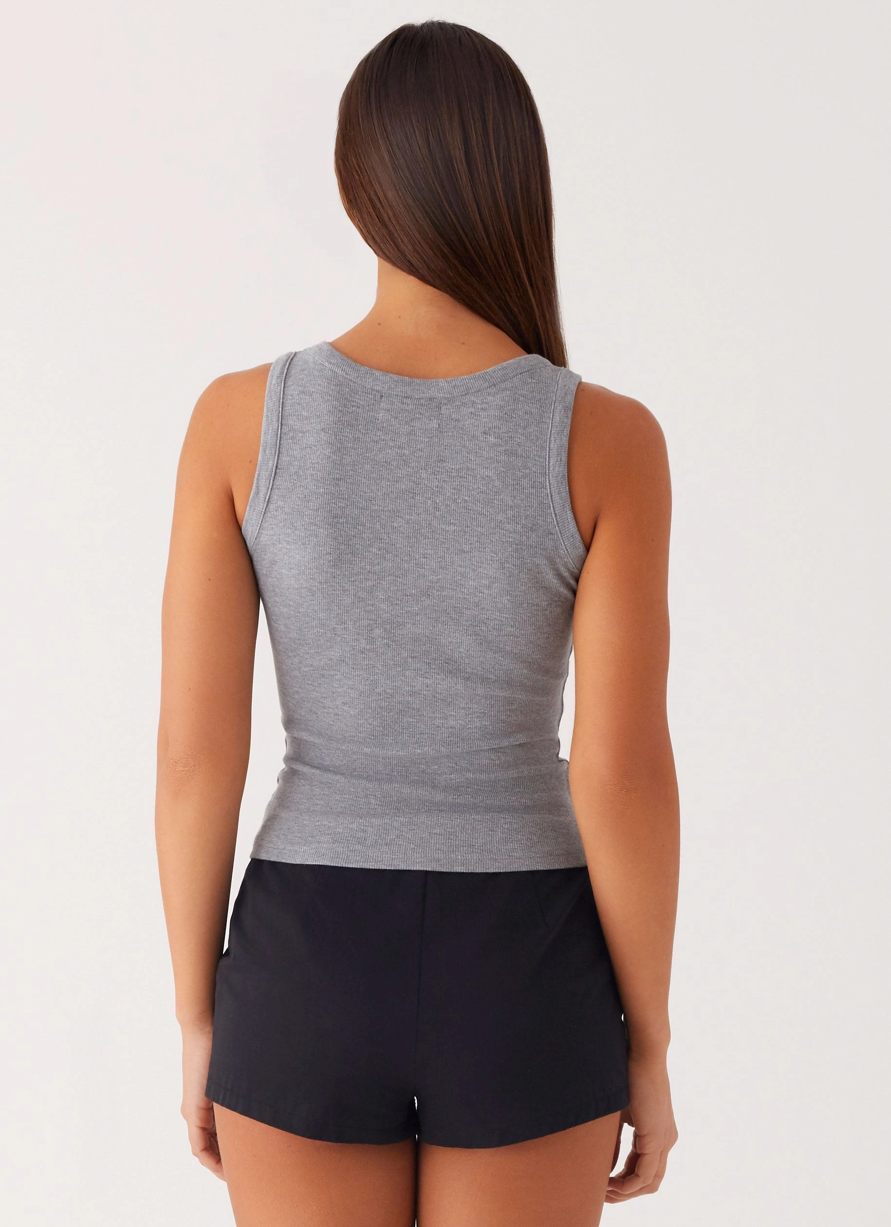 Self Cleaning Coating Contrast Stitch Detailing Oblivion Tank Top - Grey