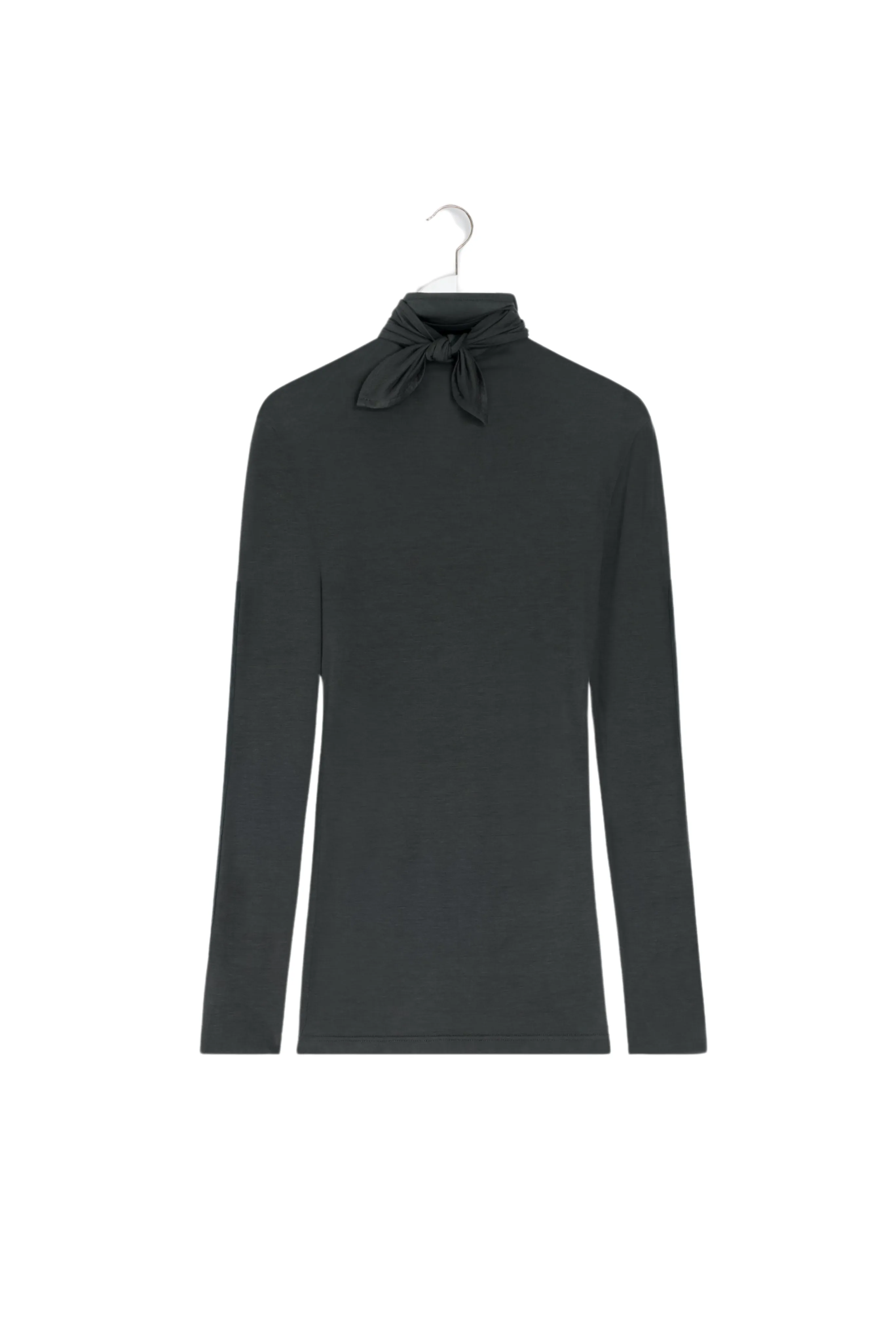 WrinkleResistant Cloth Foulard Top in Coal