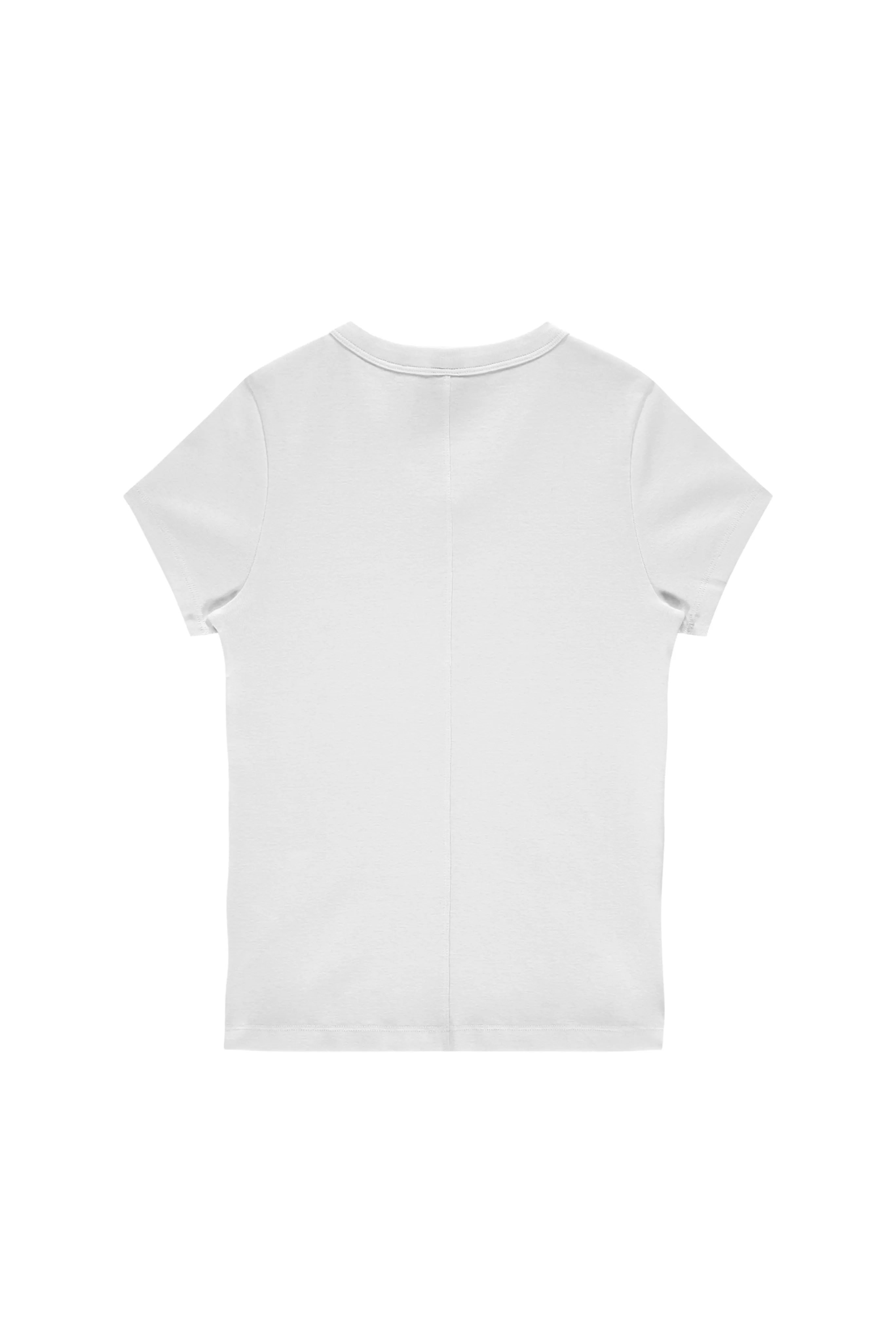 Jill Baby Tee in White RibbedHemline ComfortStretchFit