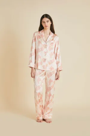 Lila Icarus Peach Cloud Pajamas in Silk Satin