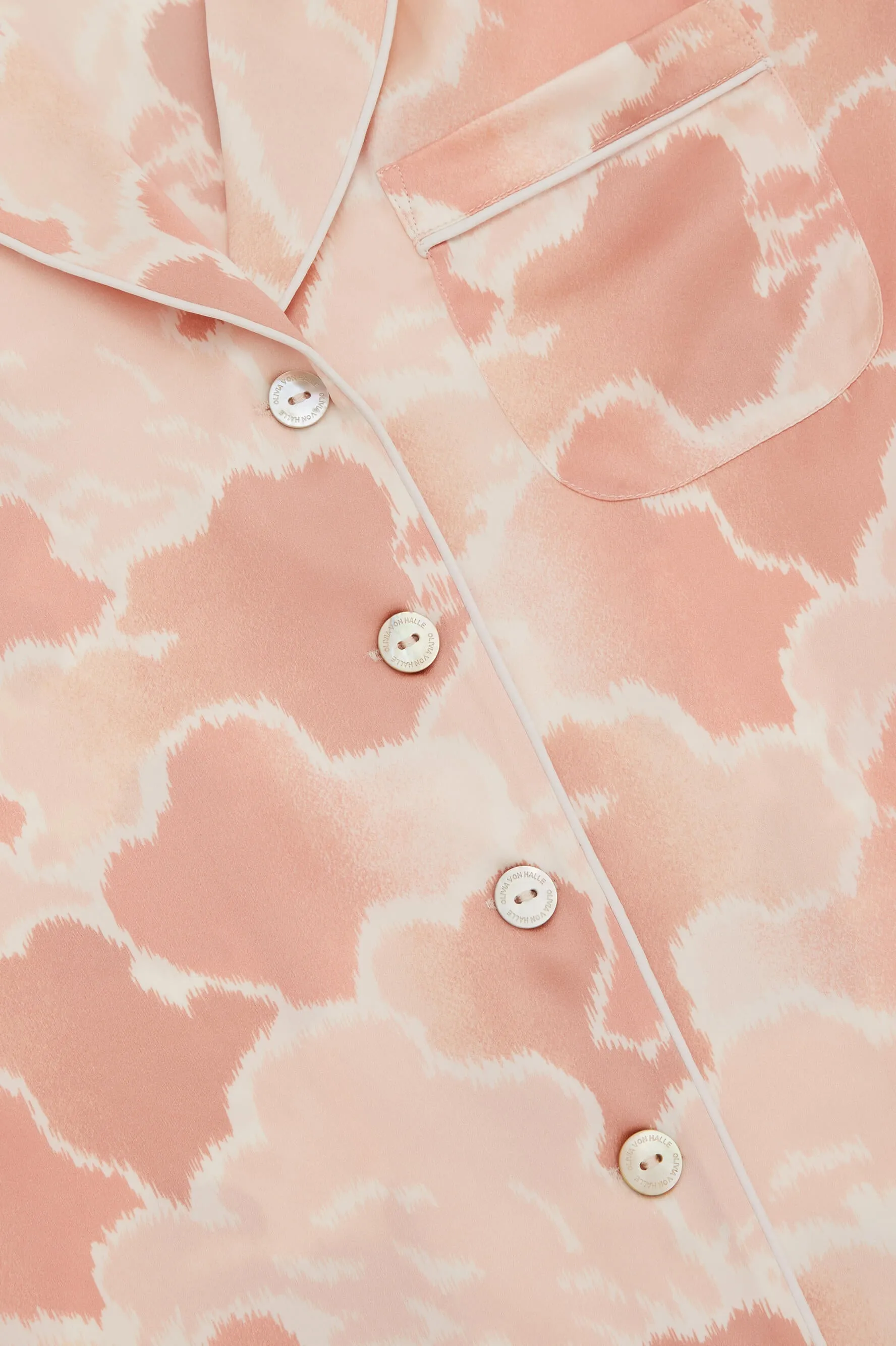 Lila Icarus Peach Cloud Pajamas in Silk Satin