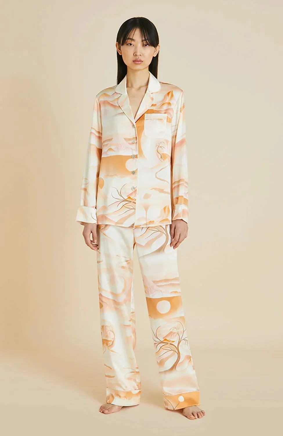 Lila Quartz Silk Pajama Set