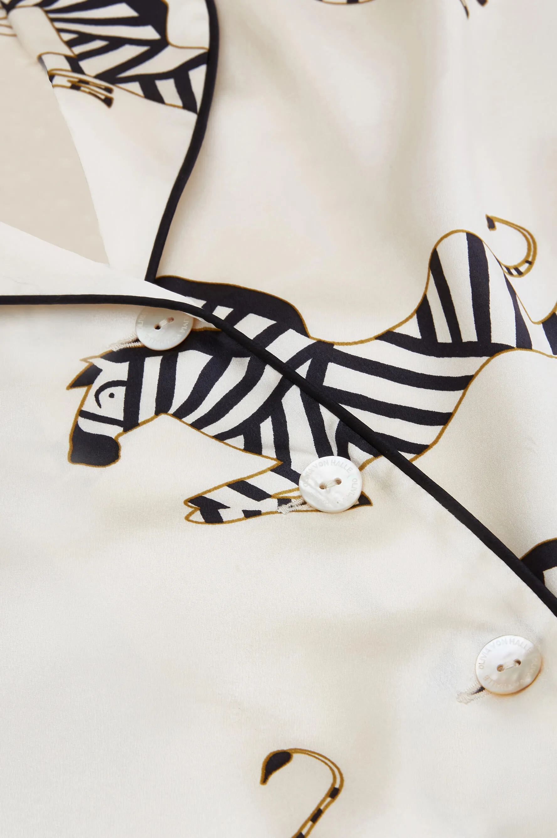 Lila Zebedee Ivory Pajamas in Silk Satin
