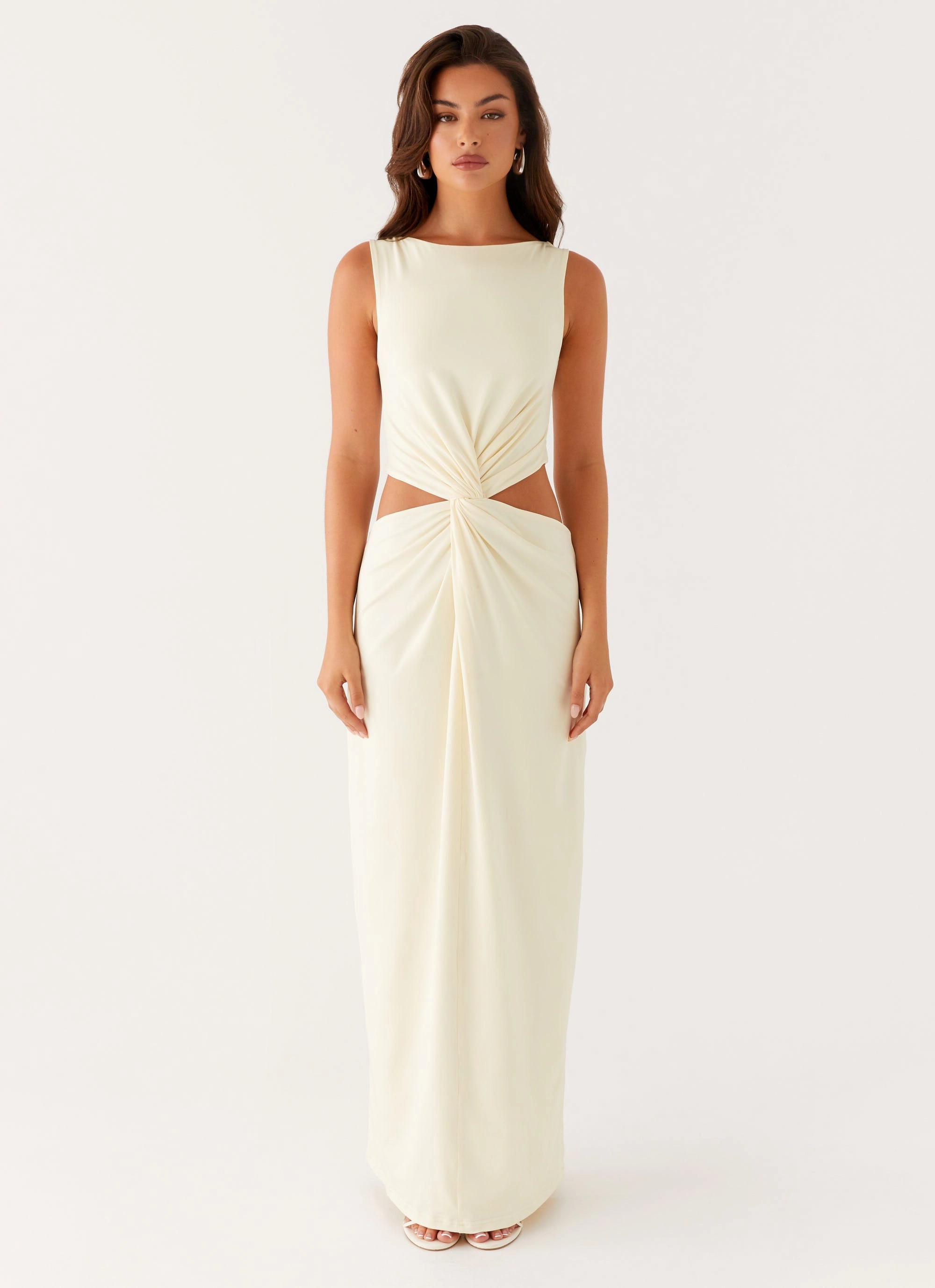 Lilabelle Twist Maxi Dress - Yellow High-waisted evening piece