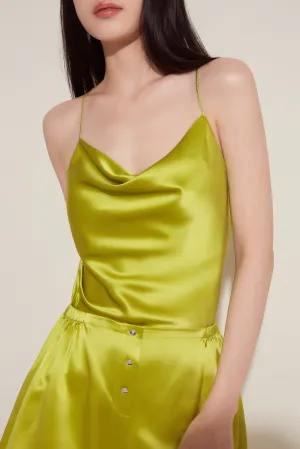 Lime Silk Shorts Pyjama Set