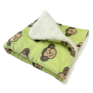 Lime Silly Monkey Fleece Dog Blanket