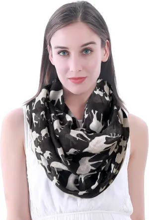 Lina & Lily Elephant Animal Print Women's Infinity Scarf Lightweight