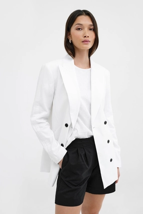 Linden Linen-Blend Blazer Winter Hoodie