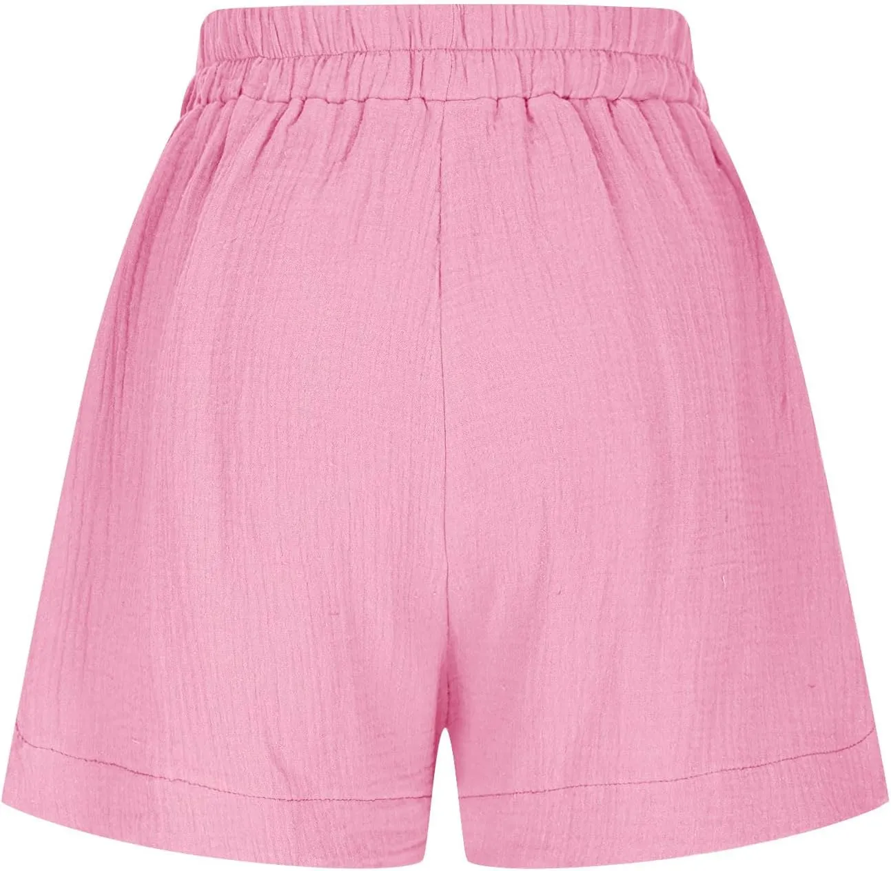 Linen Boxer Shorts for Women Comfy Summer Elastic Waist Pjs Bottoms Loose Sleepwear Lounge Pajama Shorts with Pockets