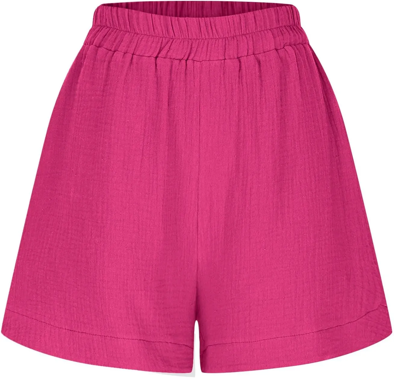 Linen Boxer Shorts for Women Comfy Summer Elastic Waist Pjs Bottoms Loose Sleepwear Lounge Pajama Shorts with Pockets