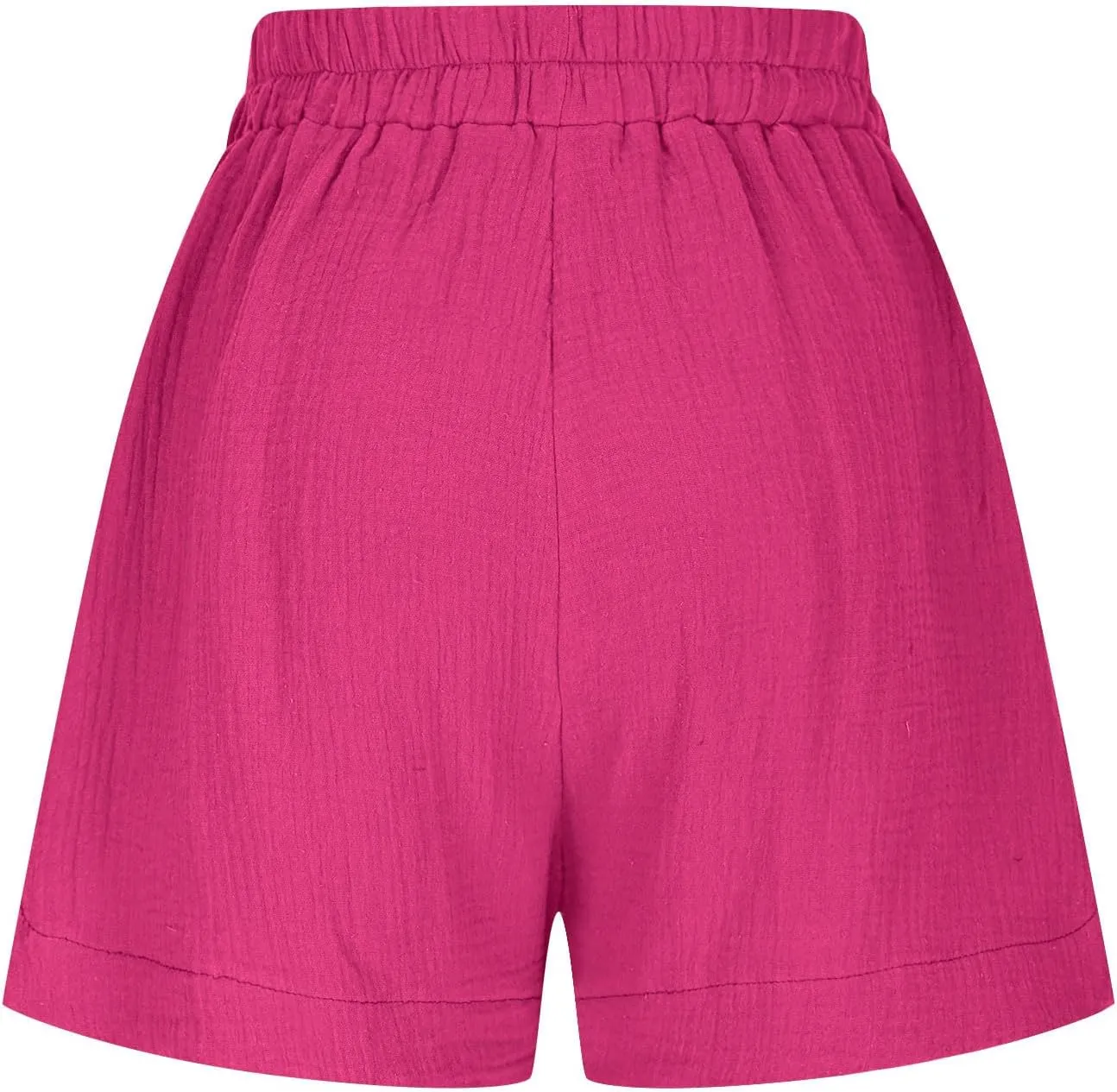 Linen Boxer Shorts for Women Comfy Summer Elastic Waist Pjs Bottoms Loose Sleepwear Lounge Pajama Shorts with Pockets