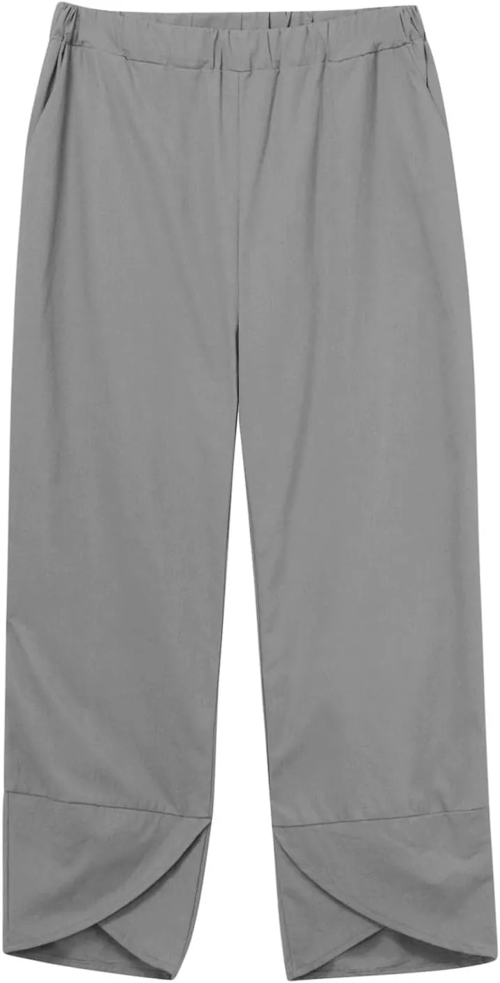 Linen Set For Women 2 Piece Summer Outfits Plus Size Long Sleeve Button Shirt Wide Leg Capri Pants Lounge Matching Sets