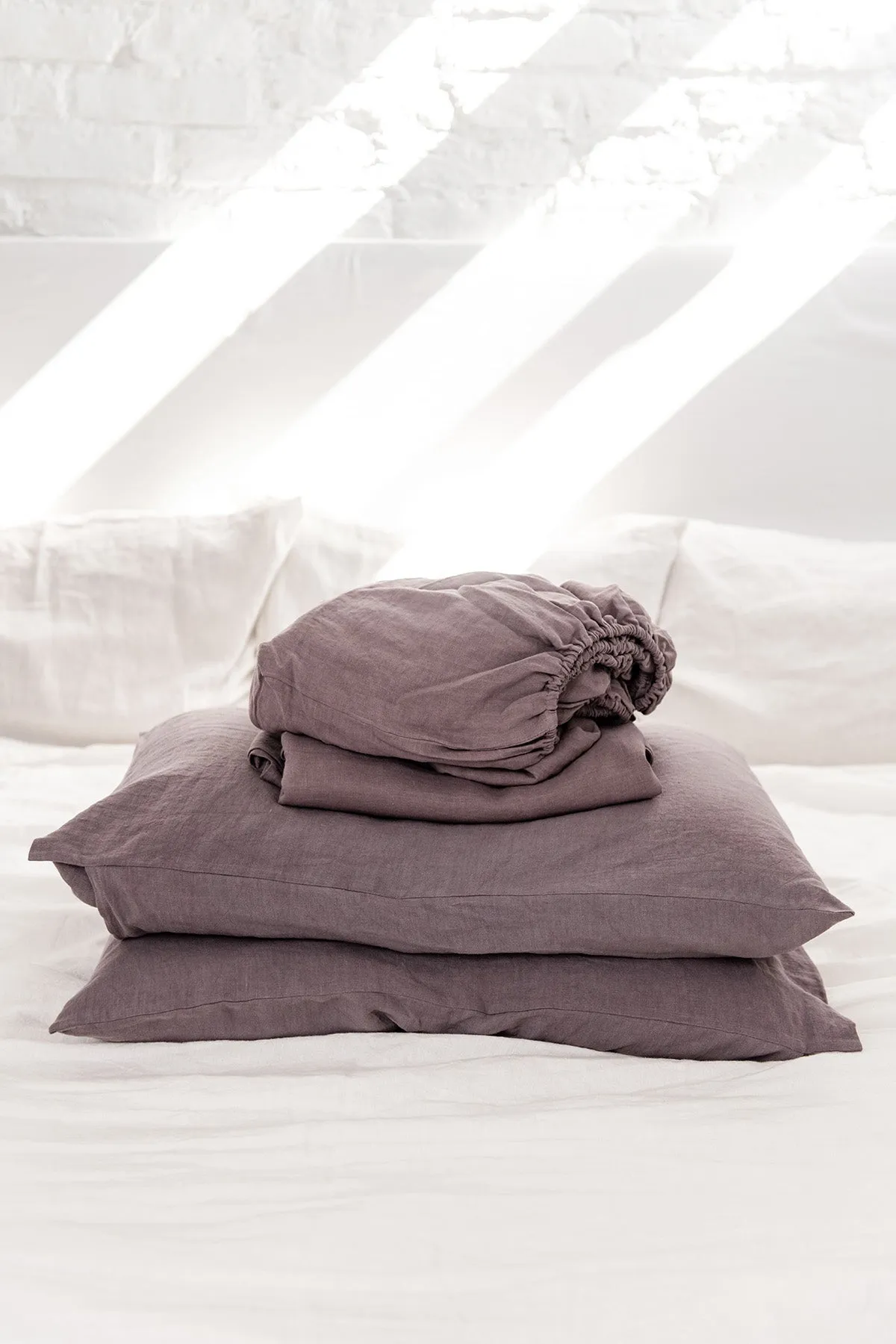 Linen sheets set in Dusty Lavender