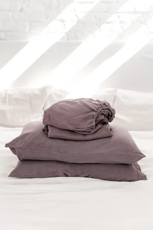 Linen sheets set in Dusty Lavender
