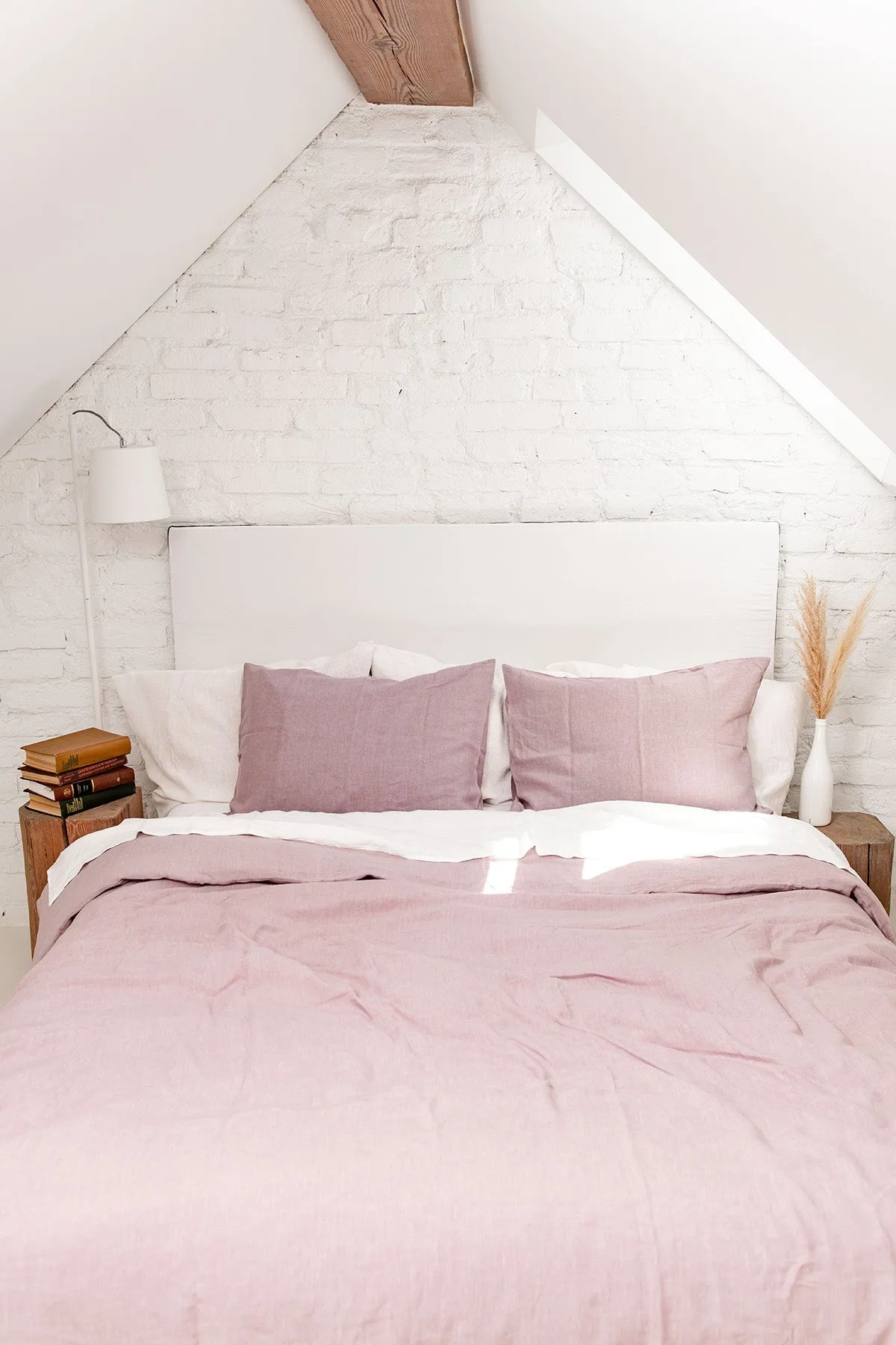 Linen sheets set in Dusty Rose