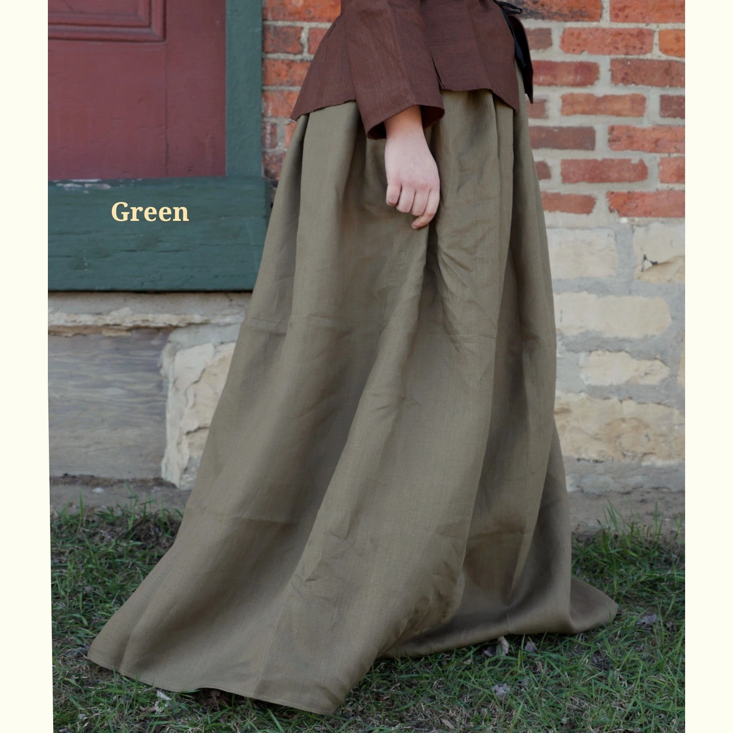 Linen Skirt in Earth Tones Fashion Week Ready Crisscross Back