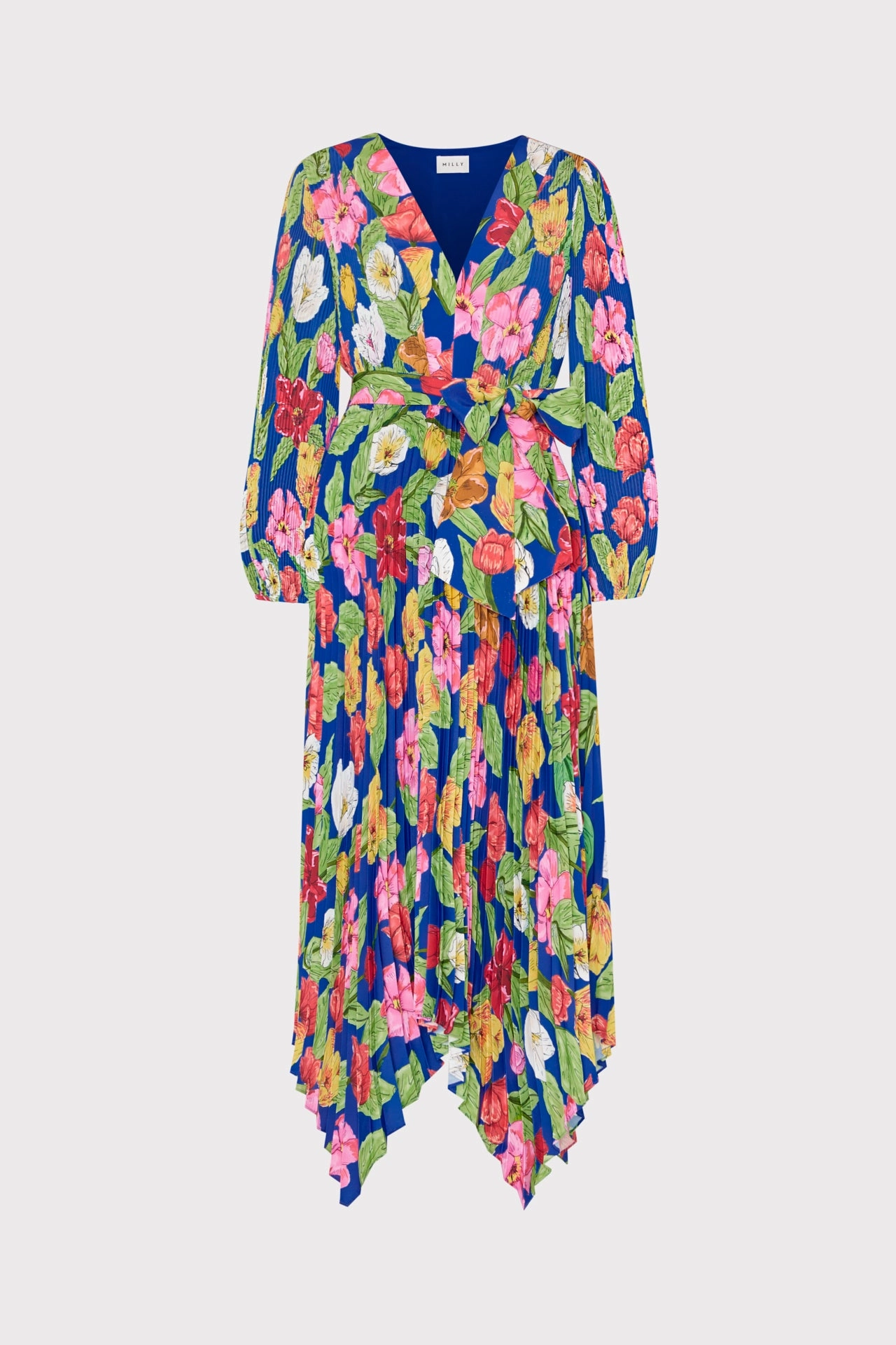 Liora Tulip Rosette Pleated Dress Relaxed Style Wear Smooth-Finish