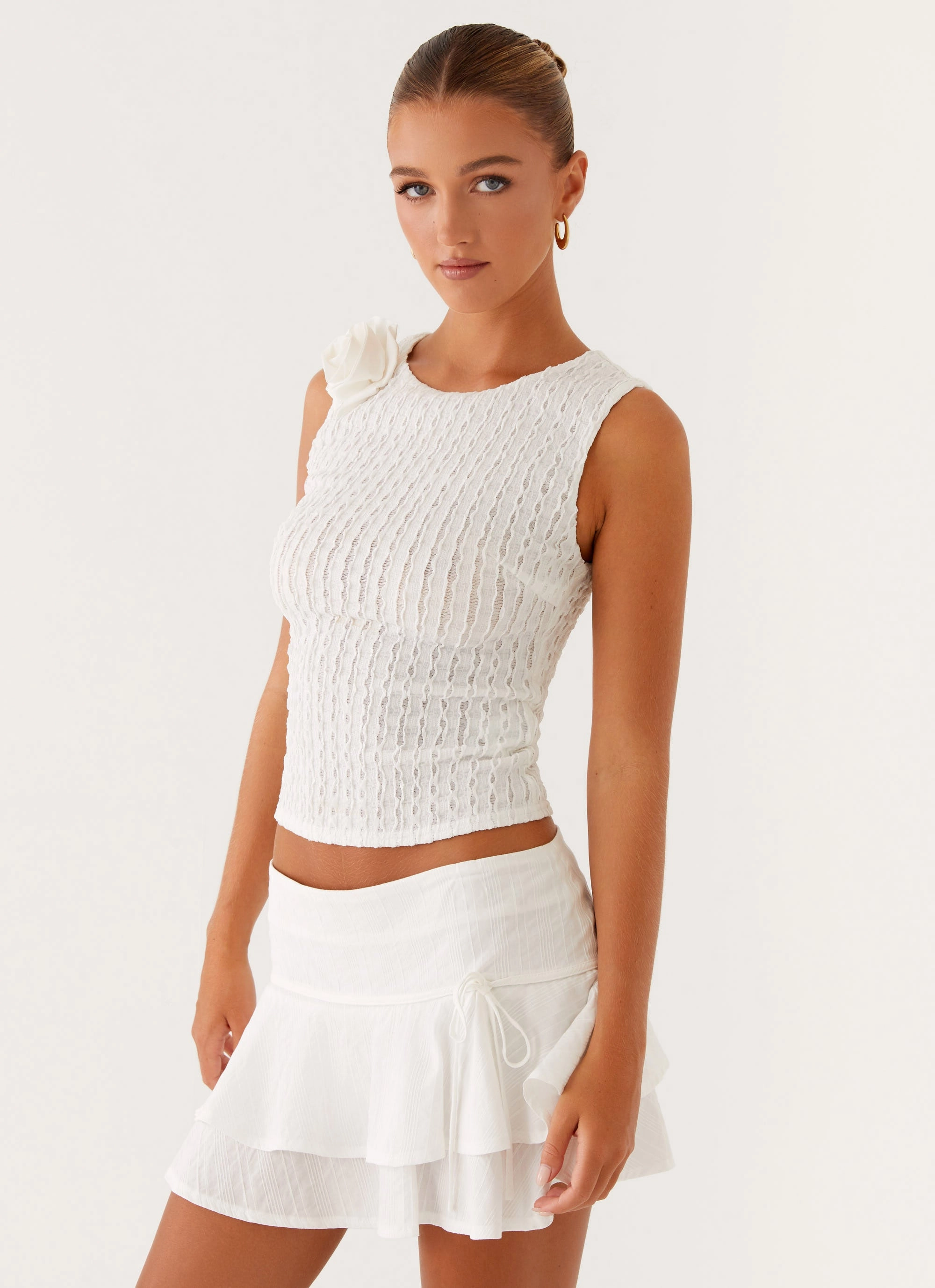 Lisbon Mini Skirt - White Collaboration Piece