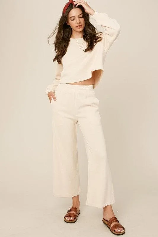 LISTICLE Knit Sweat Top and Pants Athleisure Lounge Sets