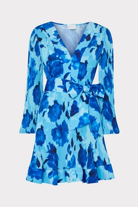 Travel-Essential Liv Blurred Blossom Pleated Dress
