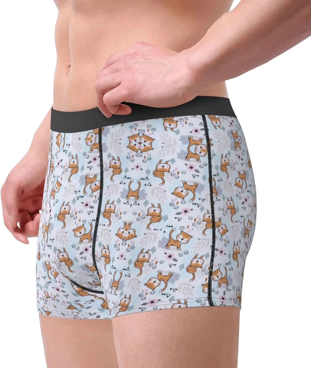 Llama Cartoon Pattern Print Men'S Boxer Briefs Underwear Trunks Soft Stretch Sport Breathable