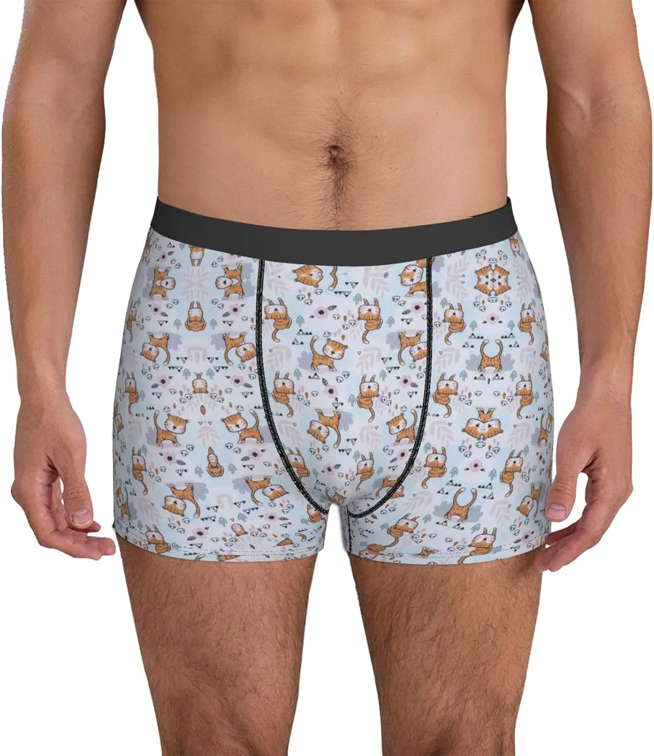 Llama Cartoon Pattern Print Men'S Boxer Briefs Underwear Trunks Soft Stretch Sport Breathable